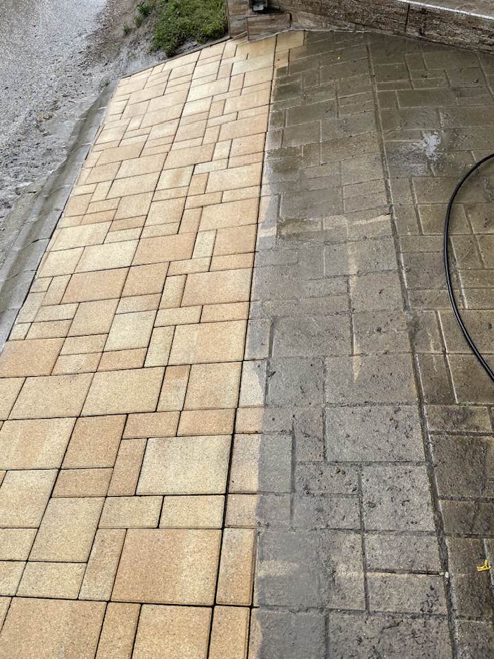 Algás felület tisztítása egy siófoki háznál